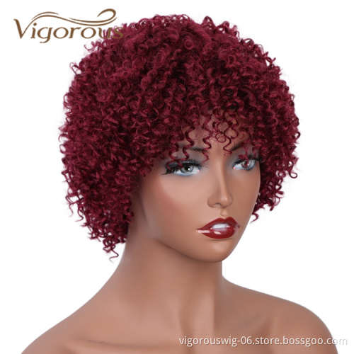 Vigorous Perruqu Ombre Vendors 16 Inches Deep Wave Wholesale 100% Human Hair Burgundy Real Human Hair Wigs For Black Women
